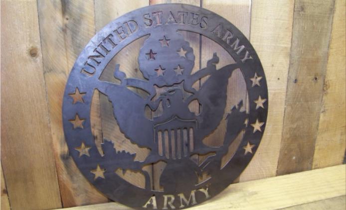 U.S. Military Metal Cut Sign