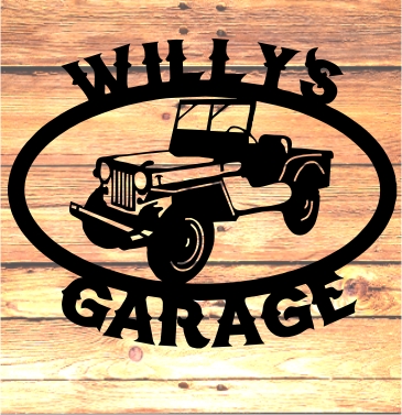 Jeep Willys Metal Sign